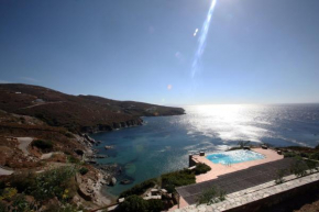 Cozy sea front villa with private pool and beach Andros island Cyclades Greece